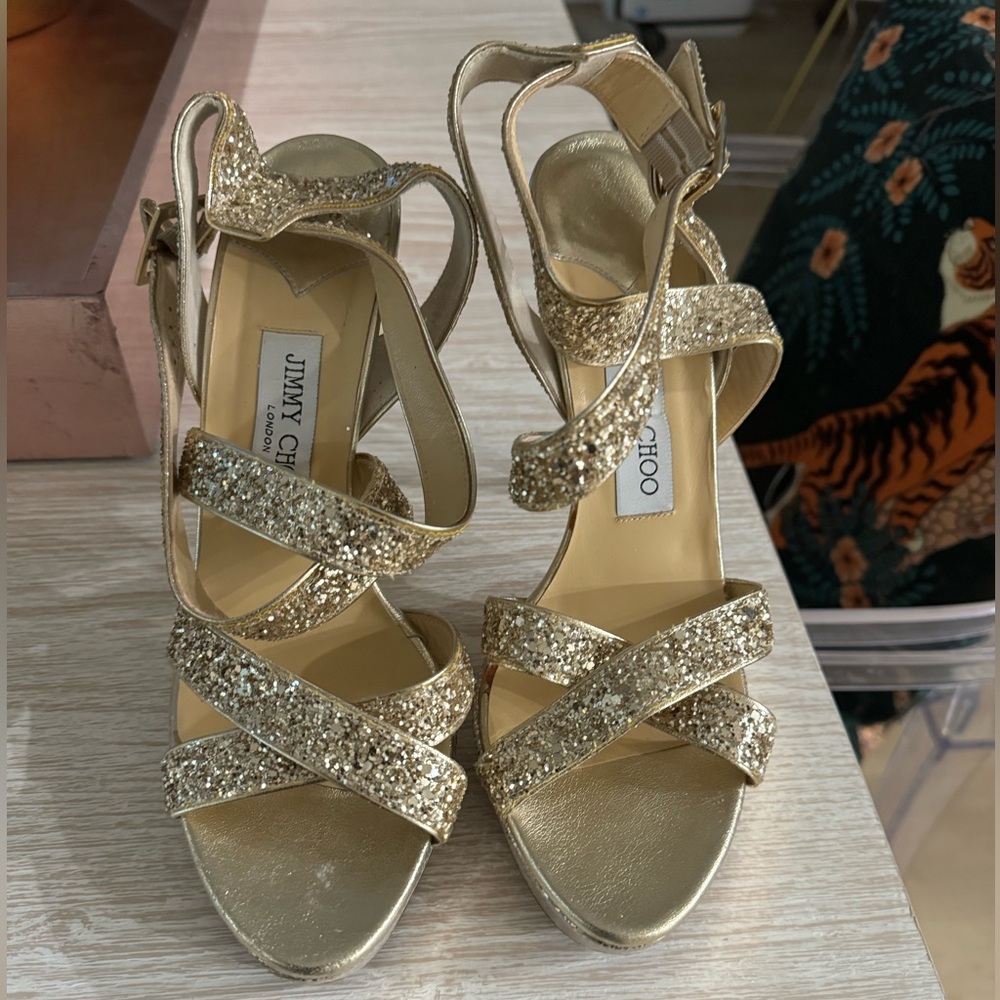 Jimmy Choo glitter heel